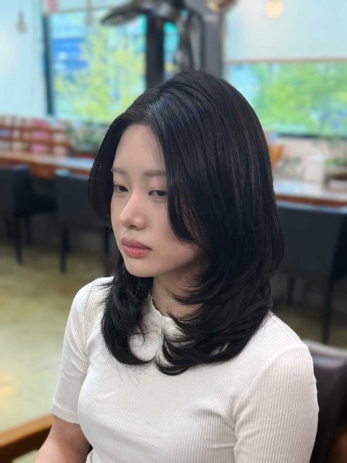 지승 실장이 시술한 미디엄 레이어드컷